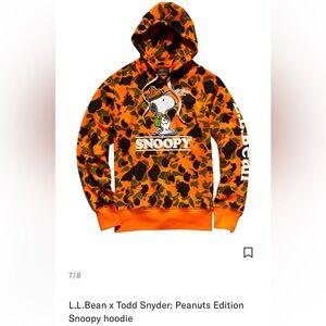 L.L.Bean x Todd Snyder: Peanuts Edition
Snoopy Hoodie. Orange Camo. Size XS VGUC